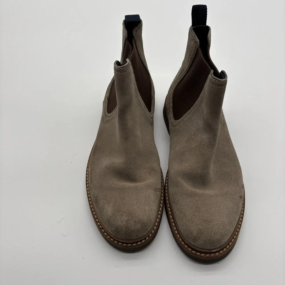 Clarks Mens Taupe Suede Chelsea Boots Elastic Side Ankle Boot‎ Size 8 G